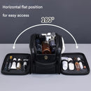 Large Capacity PU Leather Toiletry Bag - Multi-Compartment Dopp Kit & Cosmetic Organizer(Tan)