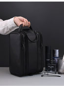 Large Capacity PU Leather Toiletry Bag - Multi-Compartment Dopp Kit & Cosmetic Organizer(Tan)