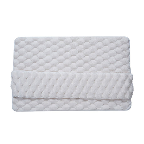 Luxury Plush Memory Foam Bath Mat with Foot Drying Panel - Super Absorbent & Non-Slip Bathroom Rug(Checkered gray)