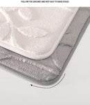 Plush Embossed Leaf Bath Mat - Ultra Soft, Absorbent & Non-Slip Bathroom Rug(Dark gray 50*80㎝)