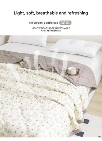 Lightweight Reversible Summer Quilt - Soft, Breathable & Machine Washable Comforter(150x200cm Full of Love)