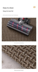Absorbent & Dirt-Resistant Woven Kitchen Mat - Non-Slip Runner Rug for Home(Interlocking Brown)