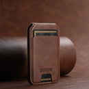 Brown Slim Magnetic Wallet with Kickstand for MagSafe - PU Leather Card Holder