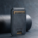 Navy Blue Slim Magnetic Wallet with Kickstand for MagSafe - PU Leather Card Holder