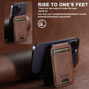 Navy Blue Slim Magnetic Wallet with Kickstand for MagSafe - PU Leather Card Holder