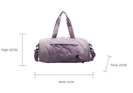 Black Stylish Sports Gym Bag for Women - Lightweight Travel Duffel with Wet/Dry Pocket