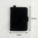 Black DIY Canvas Passport Holder with 4 Random Patches - Customizable Travel Document Wallet
