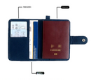 Pink DIY Canvas Passport Holder with 4 Random Patches - Customizable Travel Document Wallet