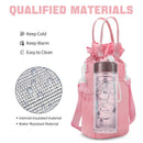 Black Protective Crossbody Water Bottle Holder with Pockets, Fits 40oz Stanley Tumbler