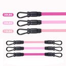 Pink Black Snap Resistance Bands Set with Ankle Straps for Glute Kickbacks & Leg Workouts (10-30lbs)