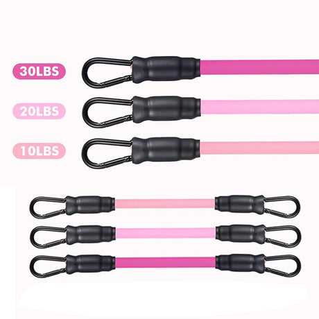 Red  Silver SnapResistance Bands Set with Ankle Straps for Glute Kickbacks & Leg Workouts (10-30lbs)