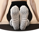 Black (3-Pack) Unisex Striped Non-Slip Grip Socks - Cotton Crew Socks for Yoga, Pilates & Home Workouts