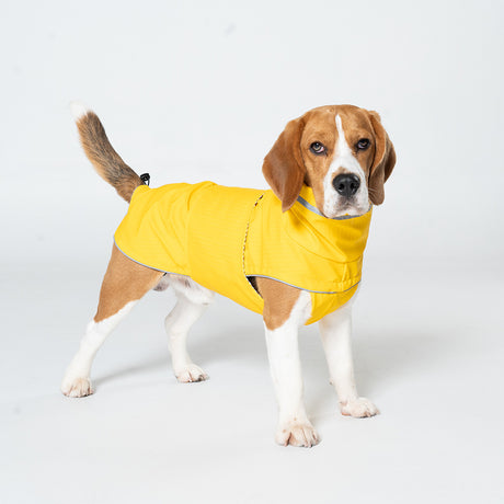 XS Yellow All-Season Pet Raincoat - Waterproof & Dustproof High-Collar Dog Windbreaker for Spring