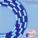 10 Pcs Blue Soft Beaded Jump Ropes, Tangle-Free Beaded Jump Rope - Adjustable Segmented Skipping Rope for Kids & Adults Fitness