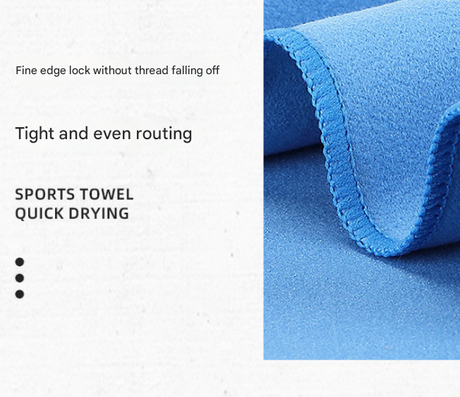 Blue Extra Large Double-Sided Microfiber Beach Towel - Quick-Dry & Sand-Free with Snap Buckle (80 x 160cm)