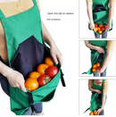 Green Heavy-Duty Garden Harvesting Apron - Waterproof Fruit Picking Bag with Large Pouch