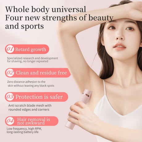 Purple Rechargeable 2-in-1 Electric Shaver for Women - Dual-Head Bikini Trimmer & Body Hair Remover