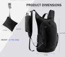 Black Ultra-Lightweight Packable Backpack (10L) - Foldable Daypack for Travel, Hiking & Sports