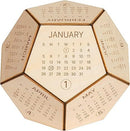 Unique Geometric Wooden Perpetual Desk Calendar - Manual DIY Block Calendar for Home & Office