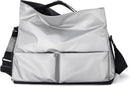 Silver Large Capacity Waterproof Tote Bag - Convertible Crossbody Messenger for Gym, Travel & Work