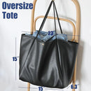 Beige Classic Oversized Tote Bag - Soft Faux Leather Shoulder Purse for Work, Travel & Everyday Use