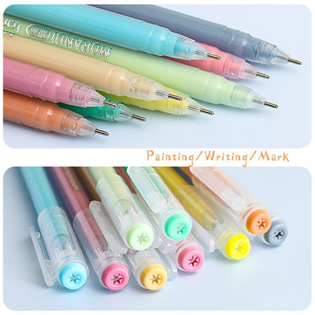 Colorful Black 9PCS/Set Languo Dopamine Gel Pen Set - Vibrant Multi-Color Writing Instruments for Creativity