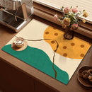 2-Piece Mountain Pattern Dopamine Drain Mat Set - 30x40cm Coffee Machine Mat, Bar Mat, Heat Resistant Kitchen Countertop Absorbent Mat