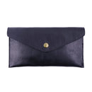 Brown Vintage Japanese Style Full-Grain Leather Phone Wallet - Slim Envelope Clutch for Women