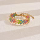Rainbow Miyuki Beaded Bohemian Rainbow Arrow Handmade Stainless Steel Bracelet