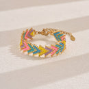 Dopamine Miyuki Beaded Bohemian Rainbow Arrow Handmade Stainless Steel Bracelet