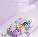 Green 8-Grid Magic Cube Pill Box with Lanyard - Portable Weekly Sealed Tablet Organizer & Dispenser