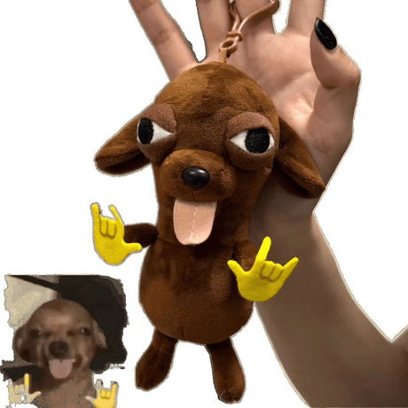 Abstract Chihuahua Plush Keychain - 