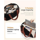 Brown Stylish 16-inch Women's Tote Bag - Teacher & Nurse Puffer Work Bag, Travel & Daily Handbag with Cup Holders