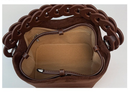 Blue Retro Maillard Brown Mini Bag - 2025 New Casual Versatile Women's Crossbody & Exquisite Braided Handle Bucket Bag (15x12x14 cm)
