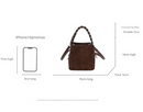 Yellow Retro Maillard Brown Mini Bag - 2025 New Casual Versatile Women's Crossbody & Exquisite Braided Handle Bucket Bag (15x12x14 cm)