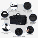 Large Capacity Foldable Travel Duffle Bag - Detachable Shoulder Strap, Gym & Yoga Storage, Business Luggage & Sports Bag (24.5x11.5x14 inches)