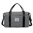 Black Expandable Large Capacity Travel Bag - Short Trip Duffle with Trolley Sleeve, Maternity & Gym Storage (47x17x30 cm)