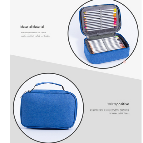 Black Large Capacity 72-Slot Pencil Case - Multi-functional Oxford Cloth Storage for Students, Artists & Stationery (23x7x16 cm, 228g)