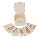 Luxury Leather Jewelry Box - Necklace, Ring & Earring Organizer for Women (4.7x4.7x2.9 inches)