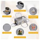 Grey Large Cat & Small Dog Carrier - Soft-Sided, Foldable & Breathable Pet Travel Bag (43x30x28 cm)