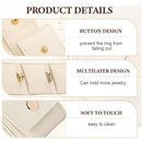 Pink Portable Mini Jewelry Pouch Soft Velvet Travel Organizer for Rings and Earrings Compact Snap Button Storage Bag Ideal for Daily Use