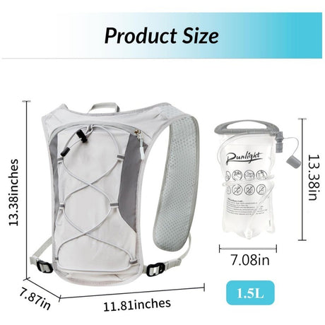 Grey Lightweight Hydration Backpack with 1.5L Water Bladder Compact Cycling Running Pack for Hiking and Outdoor Sports Ideal for Australian Adventures