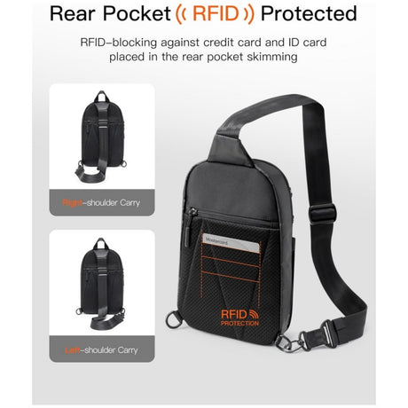 Black Modern Urban Sling Bag Crossbody Chest Pack with Quick Adjustable Strap Compact Daypack for Travel and Daily Commute