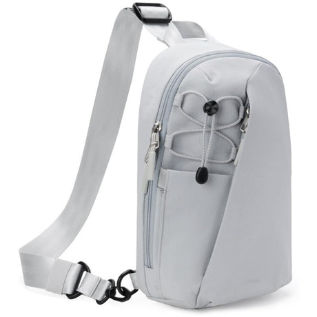 Grey Modern Urban Sling Bag Crossbody Chest Pack with Quick Adjustable Strap Compact Daypack for Travel and Daily Commute