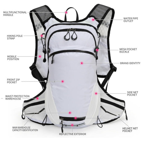 White Lightweight Outdoor Hiking Backpack Nylon Daypack for Cycling Camping and Mountaineering Breathable Sports Bag Ideal for Australian Adventures