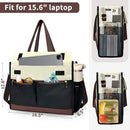 Black Large Capacity Insulated Lunch Tote Bag with Shoulder Strap Leakproof Cooler Handbag Multi-Pocket Work Organizer for Office and Picnics