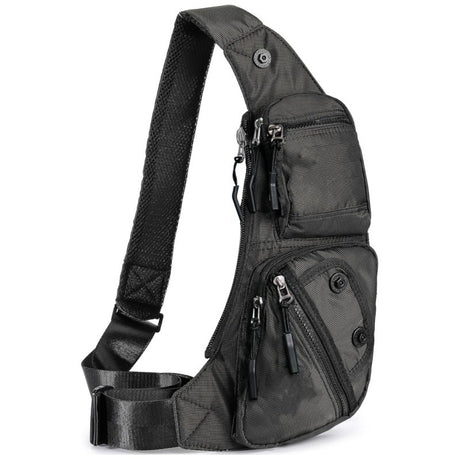 Black Tactical Style Sling Bag Crossbody Chest Pack Lightweight Daypack for Travel Hiking and Cycling Fits 8.3 Inch Notebook Ideal for Australian Outdoors