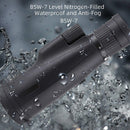 10-30X50 High Power Zoom Monocular Telescope Set with Smartphone Holder and Tripod Waterproof HD Spotting Scope for Bird Watching Camping and Concerts