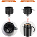 Black Portable Pour Over Coffee Maker Set Stainless Steel Insulated Travel Mug with Collapsible Reusable Dripper Filter for Camping Office and Home