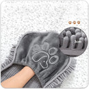 Blue Super Absorbent Pet Drying Towel with Hand Pockets Soft Chenille Microfiber Dog Bath Towel Quick Dry for Cats and Dogs after Grooming or Beach